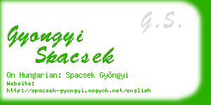 gyongyi spacsek business card