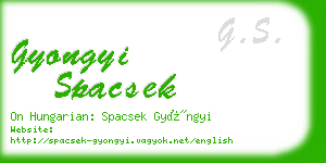 gyongyi spacsek business card